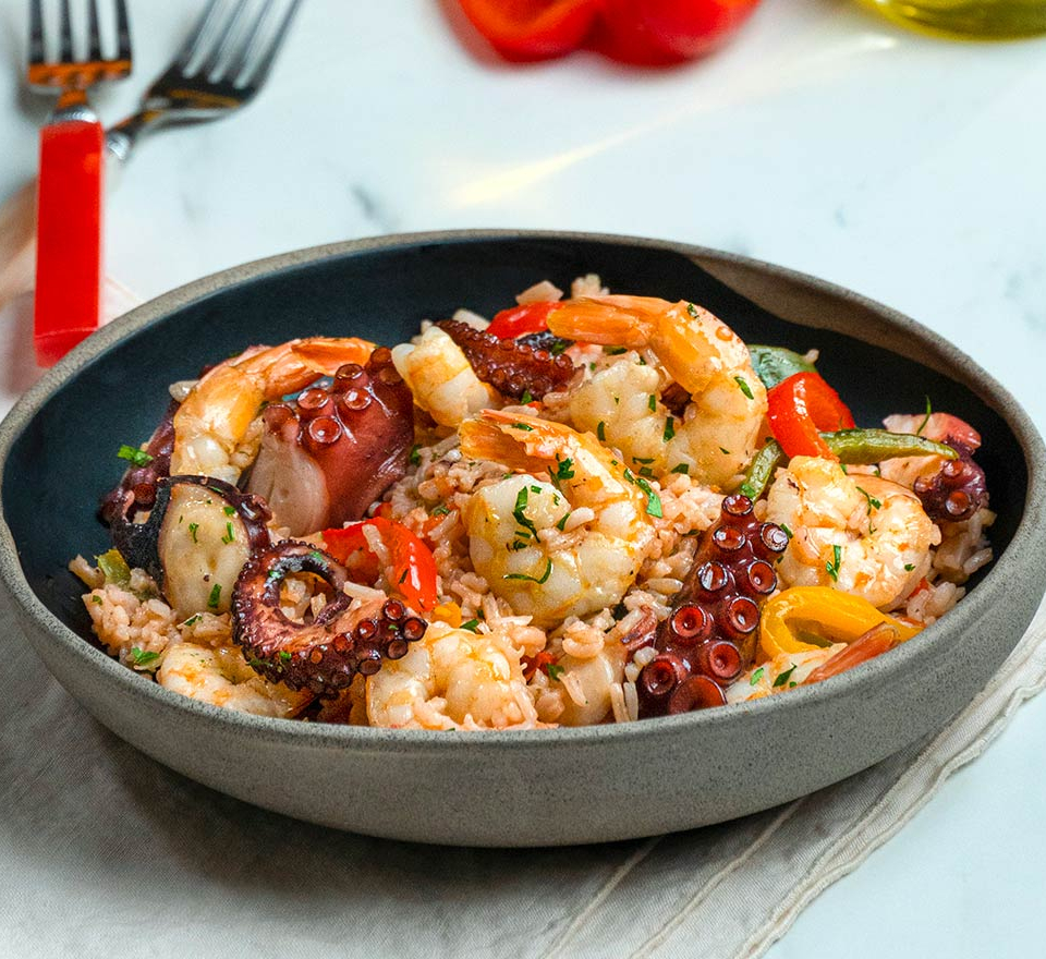 πιλαφι θαλασσινων - πιλαφι με θαλασσινα κατεψυγμενα