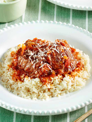 Μοσχάρι κοκκινιστό με ρύζι