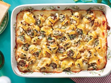 Κοχύλια γεμιστά µε τυριά και κιμά κοτόπουλου