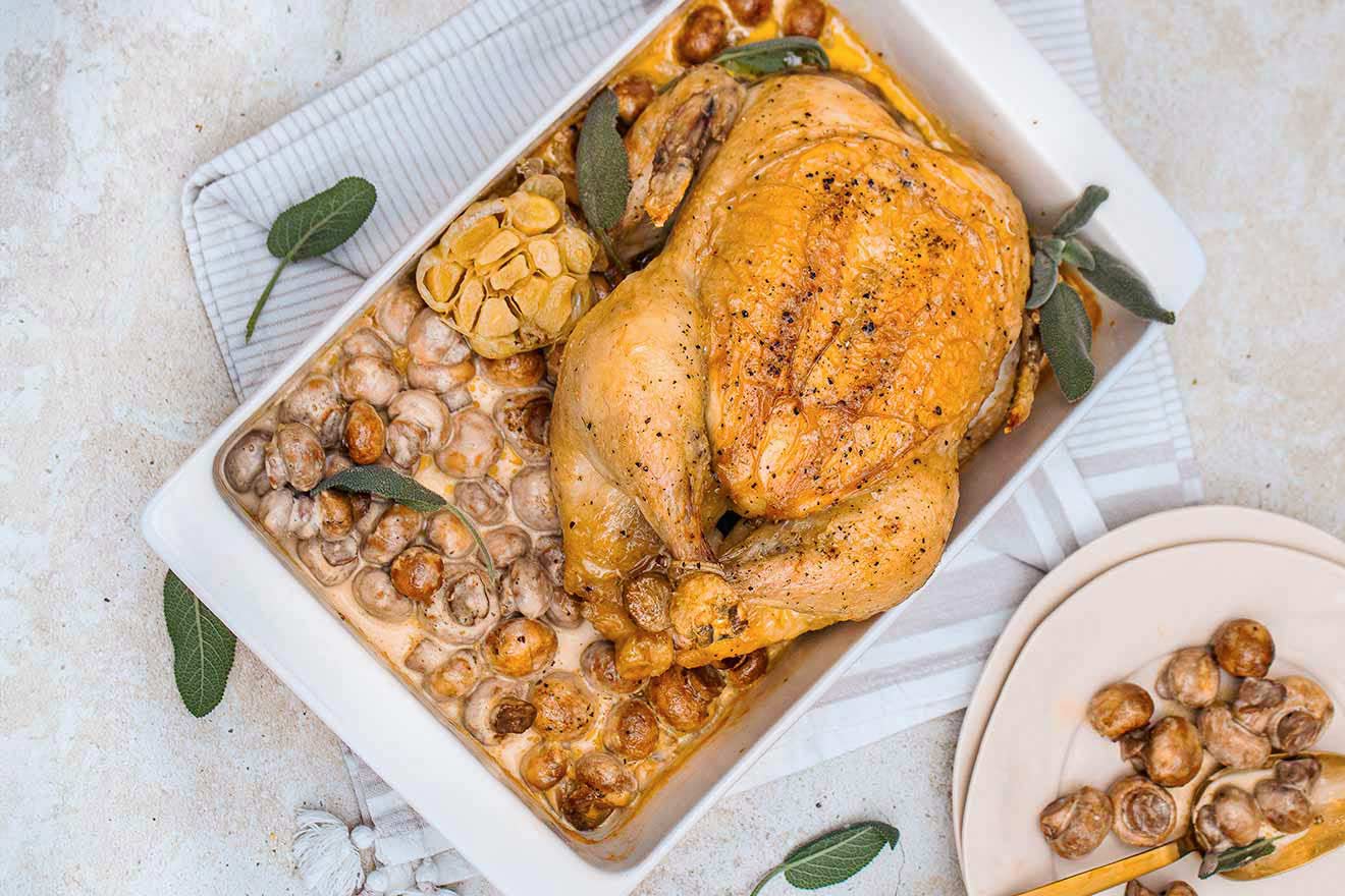 Κοτόπουλο αλά κρεμ στον φούρνο