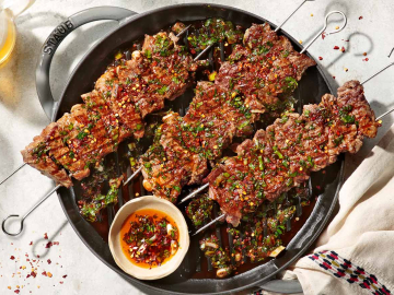 Μοσχαρίσιες μπριζόλες στη σούβλα