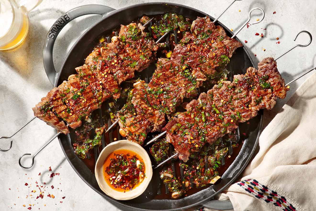 Μοσχαρίσιες μπριζόλες στη σούβλα