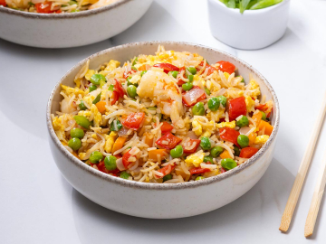 Fried rice με γαρίδες