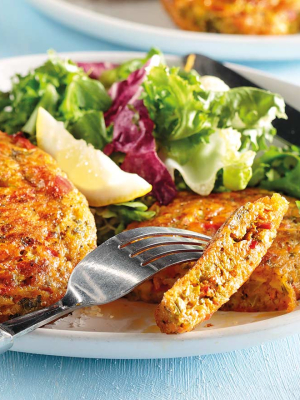 Μπιφτέκια λαχανικών με τυρί στο φούρνο