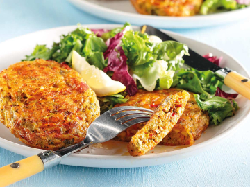 Μπιφτέκια λαχανικών με τυρί στο φούρνο