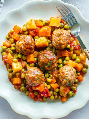 Ραγού λαχανικών με κεφτεδάκια