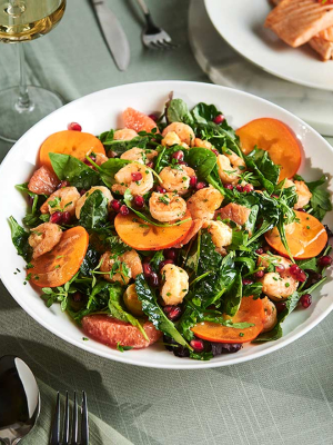 Σαλάτα με γαρίδες γκρεμολάτα, λωτούς και γκρέιπφρουτ