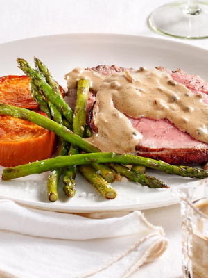 Φιλέτο μοσχάρι σε άσπρη σάλτσα από κονιάκ