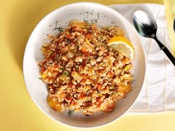 Φασόλια με ρύζι και λαχανικά