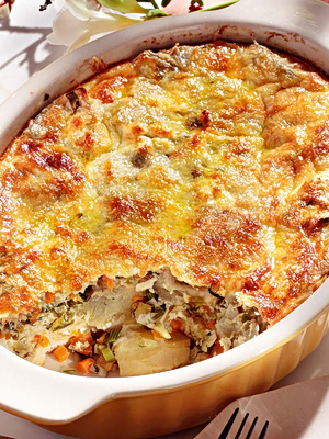 Σουφλέ με αγκινάρες και τυριά