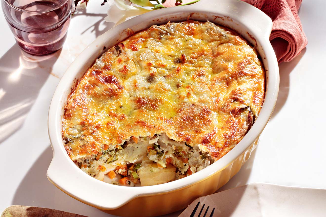 Σουφλέ με αγκινάρες και τυριά