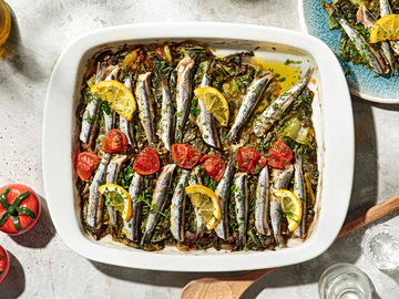 Γαύρος με χόρτα και μυρωδικά