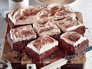 Brownies με κρέμα μόκα