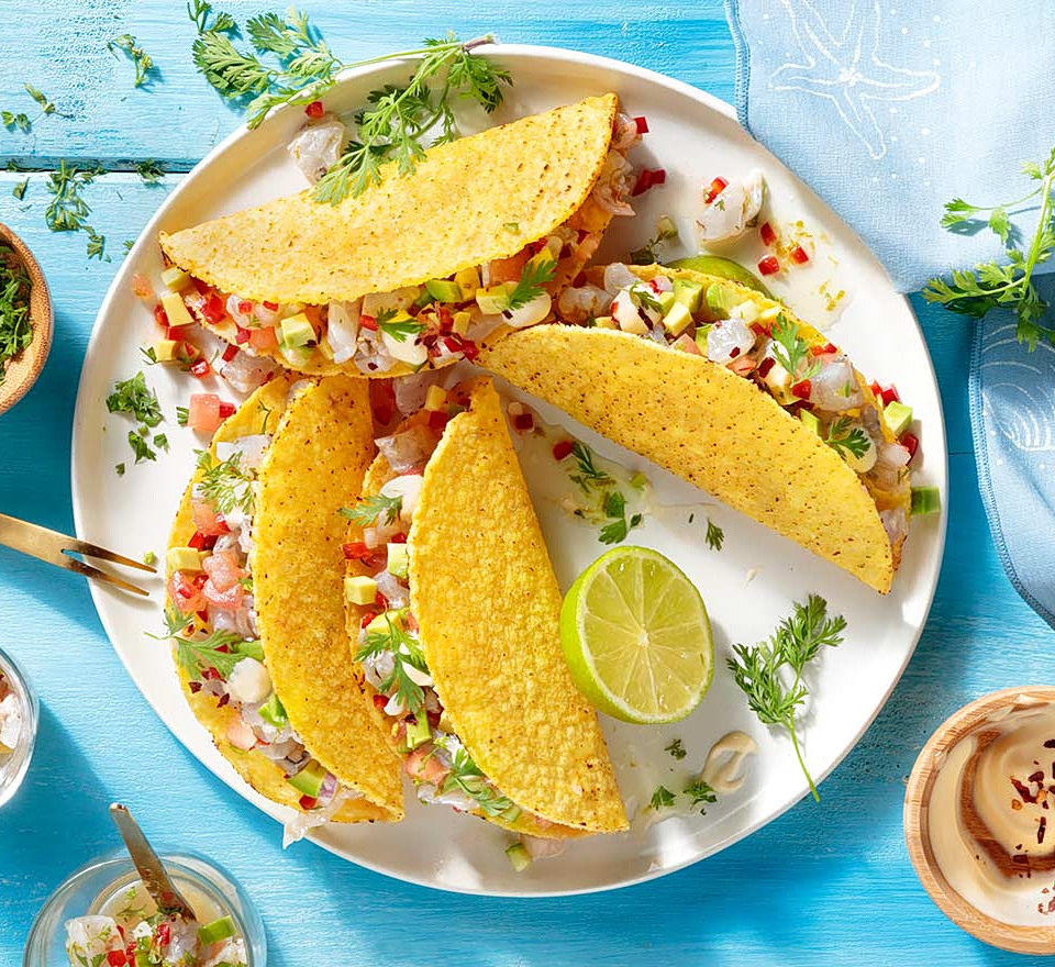tacos με γαριδεσ - tacos με σεβίτσε γαρίδας