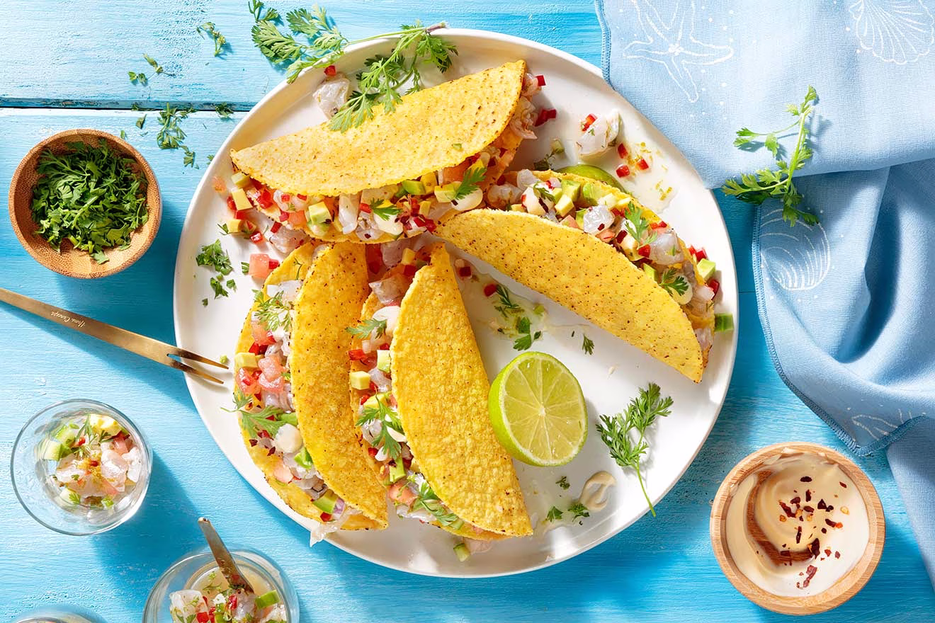 tacos με γαριδεσ - tacos με σεβίτσε γαρίδας
